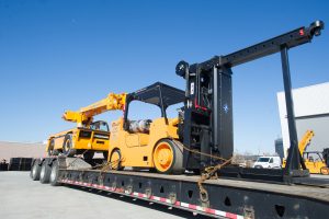 broderson and versa-lift on flatbed